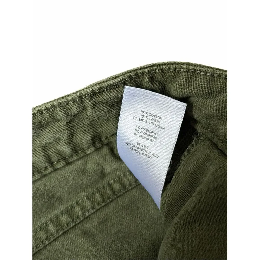 TNA Aritzia Greenwich Pants High waist relaxed twill carpenter Gd fatigue green